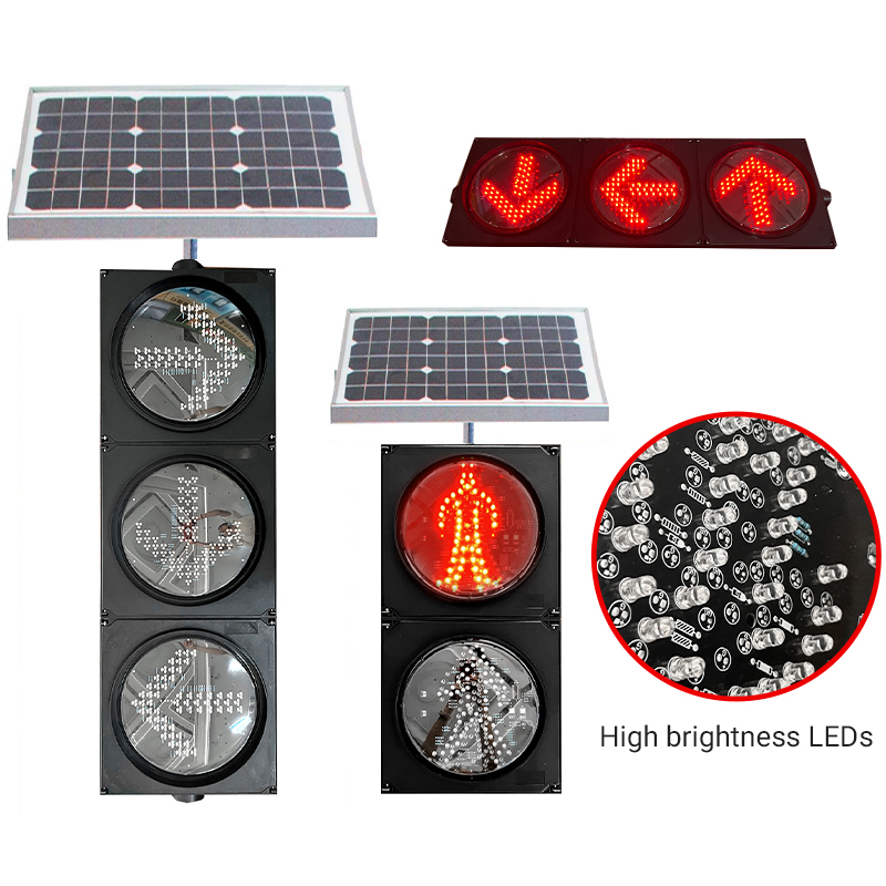  Lampu Henti Trafik LED Solar Merah/Hijau Berhenti Dan Pergi Lampu Lampu Isyarat Trafik Led Industri