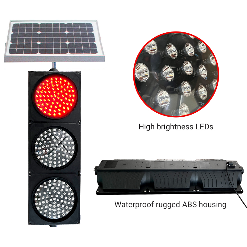  Lampu Henti Trafik LED Solar Merah/Hijau Berhenti Dan Pergi Lampu Lampu Isyarat Trafik Led Industri